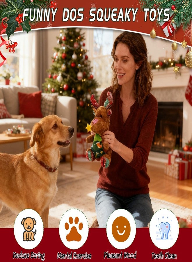 Hlimior Christmas Dog Toys Squeaky Reindeer Dog Toys with Cute Xmas Tree Interactive Durable Plush Toys for Puppies, Small, Middle, Large Dogs Teething, Training & Chewing - Image 5